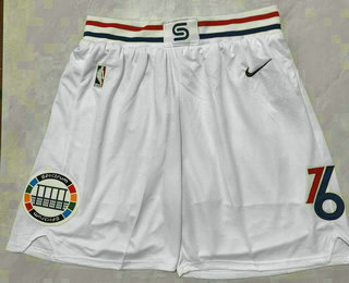 Men's Philadelphia 76ers White 2024 City Edition Swingman Stitched Shorts
