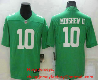 Men's Philadelphia Eagles #10 Gardner Minshew II Light Green 2021 Vapor Untouchable Stitched NFL Nike Limited Jersey