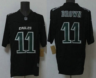 Men's Philadelphia Eagles #11 AJ Brown Black 2024 FUSE Vapor Untouchable Limited Stitched Jersey
