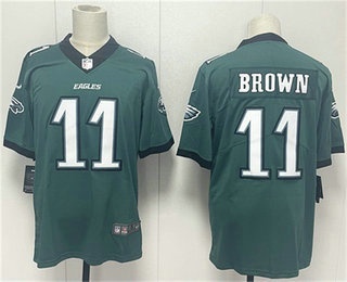 Men's Philadelphia Eagles #11 AJ Brown Green 2024 New Vapor Untouchable Limited Stitched Jersey