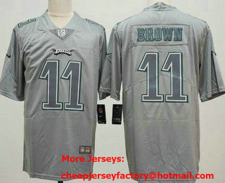 Men's Philadelphia Eagles #11 AJ Brown Limited Gray Atmosphere Vapor Jersey