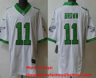 Men's Philadelphia Eagles #11 AJ Brown Limited White Alternate FUSE Vapor Jersey