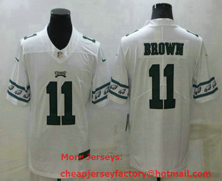 Men's Philadelphia Eagles #11 AJ Brown White 2019 NEW Team Logo Vapor Untouchable Stitched NFL Nike Limited Jersey