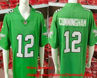 Men's Philadelphia Eagles #12 Randall Cunningham Limited Green Alternate Vapor Jersey