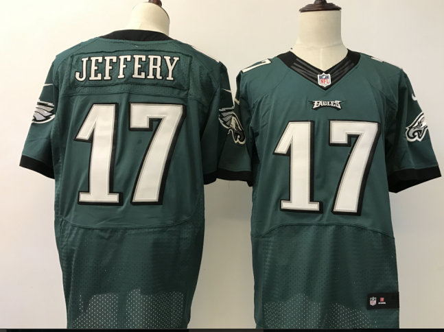Men's Philadelphia Eagles #17 Alshon Jeffery Midnight Green Team Color Stitched NFL Nike Elite Jersey
