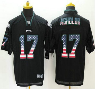 Men's Philadelphia Eagles #17 Nelson Agholor Nike 2015 USA Flag Fashion Black Elite Jersey
