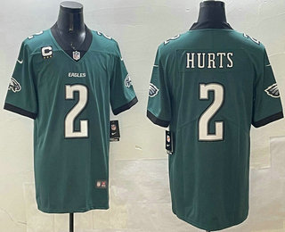 Men's Philadelphia Eagles #2 Jalen Hurts Midnight Green Vapor Stitched Nike Limited Jersey