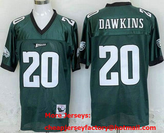 Men's Philadelphia Eagles #20 Brian Dawkins Green 2003 Throwback Jersey