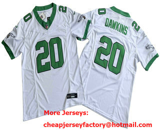 Men's Philadelphia Eagles #20 Brian Dawkins Limited White Alternate FUSE Vapor Jersey