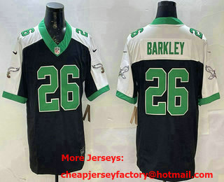 Men's Philadelphia Eagles #26 Saquon Barkley Black Limited Thanksgiving FUSE Vapor Jersey