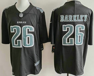 Men's Philadelphia Eagles #26 Saquon Barkley Limited Black Fashion Vapor Jersey