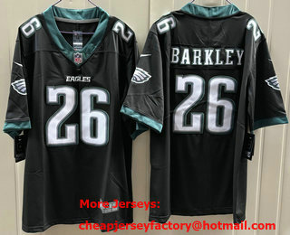 Men's Philadelphia Eagles #26 Saquon Barkley Limited Black Vapor Jersey
