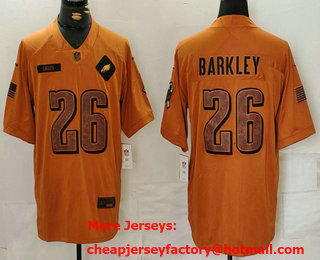 Men's Philadelphia Eagles #26 Saquon Barkley Limited Brown 2023 Salute To Service Jersey