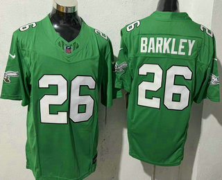 Men's Philadelphia Eagles #26 Saquon Barkley Limited Kelly Green FUSE Vapor Jersey