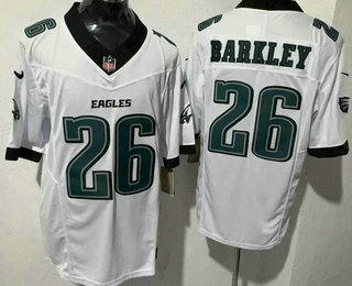 Men's Philadelphia Eagles #26 Saquon Barkley Limited White FUSE Vapor Jersey