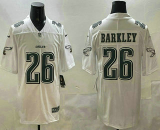 Men's Philadelphia Eagles #26 Saquon Barkley White Fashion Vapor Limited Stitched Jersey