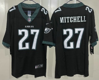 Men's Philadelphia Eagles #27 Quinyon Mitchell Limited Black Vapor Jersey