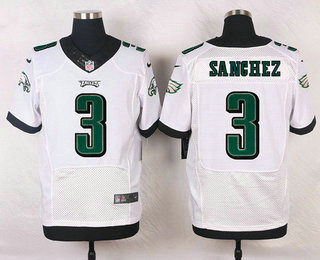 Men's Philadelphia Eagles #3 Mark Sanchez White Road NFL Nike Elite Jersey