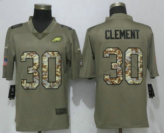 Men's Philadelphia Eagles #30 Corey Clement Olive With Camo 2017 Salute To Service Stitched NFL Nike Limited Jersey