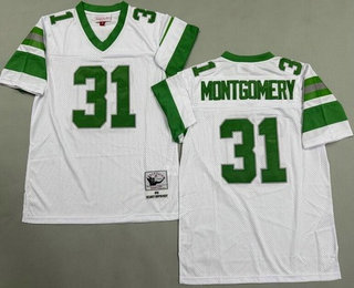 Men's Philadelphia Eagles #31 Wilbert Montgomery White 1980 Throwback Jersey