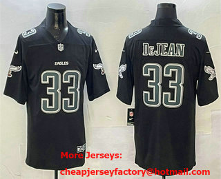 Men's Philadelphia Eagles #33 Cooper DeJean Black Fashion New Vapor Limited Stitched Jersey