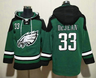 Men's Philadelphia Eagles #33 Cooper DeJean Green Ageless Must Have Lace Up Pullover Hoodie