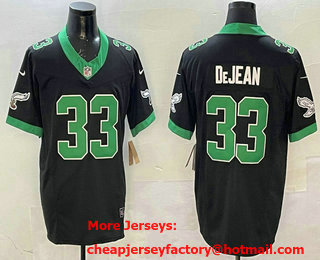 Men's Philadelphia Eagles #33 Cooper DeJean Limited Black Vapor FUSE Jersey