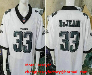 Men's Philadelphia Eagles #33 Cooper DeJean Limited White New Logo Vapor Jersey