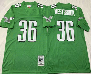 Men's Philadelphia Eagles #36 Brian Westbrook Kelly Green 2003 Throwback Jersey