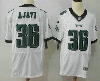 Men's Philadelphia Eagles #36 Jay Ajayi White Road Stitched NFL Nike Elite Jersey