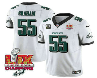 Men's Philadelphia Eagles #55 Brandon Graham White Limited Super Bowl LIX Champions FUSE Vapor Jersey