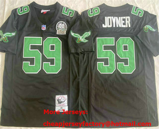 Men's Philadelphia Eagles #59 Seth Joyner Black 1990 Throwback Jersey
