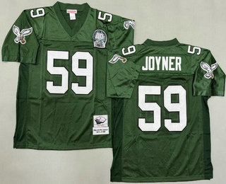 Men's Philadelphia Eagles #59 Seth Joyner Green Throwback Jersey