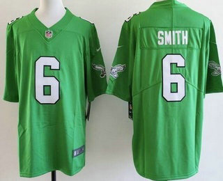 Men's Philadelphia Eagles #6 DeVonta Smith Limited Kelly Green Vapor Jersey