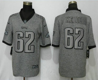 Men's Philadelphia Eagles #62 Jason Kelce 2017 Vapor Untouchable Stitched NFL Nike Gray Gridiron Limited Jersey