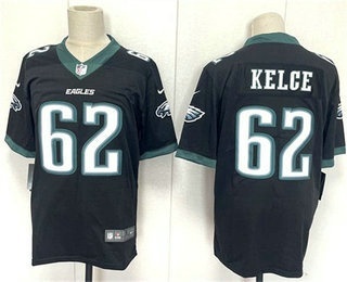 Men's Philadelphia Eagles #62 Jason Kelce Black 2024 New Vapor Untouchable Limited Stitched Jersey