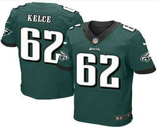 Men's Philadelphia Eagles #62 Jason Kelce Midnight Green Team Color NFL Nike Elite Jersey