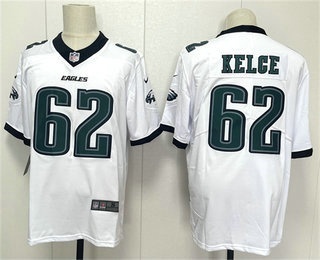 Men's Philadelphia Eagles #62 Jason Kelce White 2024 New Vapor Untouchable Limited Stitched Jersey