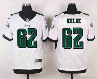 Men's Philadelphia Eagles #62 Jason Kelce White Road NFL Nike Elite Jersey