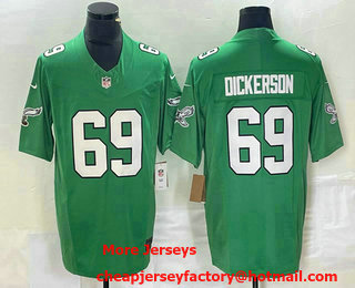 Men's Philadelphia Eagles #69 Landon Dickerson Green Alternate FUSE Vapor Limited Stitched Jersey