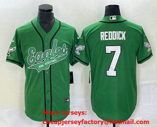 Men's Philadelphia Eagles #7 Haason Reddick Green Cool Base Stitched Baseball Jersey