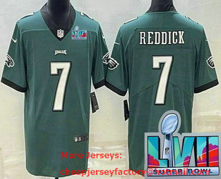 Men's Philadelphia Eagles #7 Haason Reddick Limited Green Super Bowl LVII Vapor Jersey