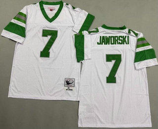 Men's Philadelphia Eagles #7 Ron Jaworski White 1980 Throwback Jersey