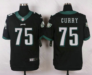 Men's Philadelphia Eagles #75 Vinny Curry Black Alternate NFL Nike Elite Jersey