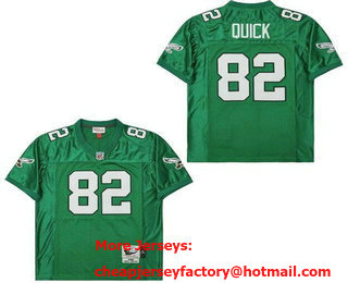 Men's Philadelphia Eagles #82 Mike Quick Kelly Green 1988 Throwback Jersey