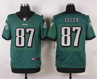 Men's Philadelphia Eagles #87 Brent Celek Midnight Green Team Color NFL Nike Elite Jersey