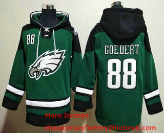 Men's Philadelphia Eagles #88 Dallas Goedert Green Ageless Must Have Lace Up Pullover Hoodie