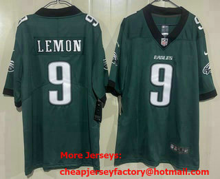 Men's Philadelphia Eagles #9 Makai Lemon Limited Midnight Green Vapor Jersey