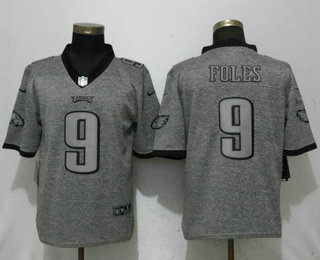 Men's Philadelphia Eagles #9 Nick Foles 2017 Vapor Untouchable Stitched NFL Nike Gray Gridiron Limited Jersey