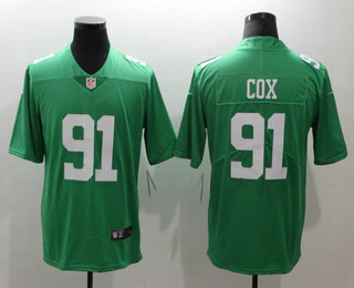 Men's Philadelphia Eagles #91 Fletcher Cox Light Green 2017 Vapor Untouchable Stitched NFL Nike Limited Jersey